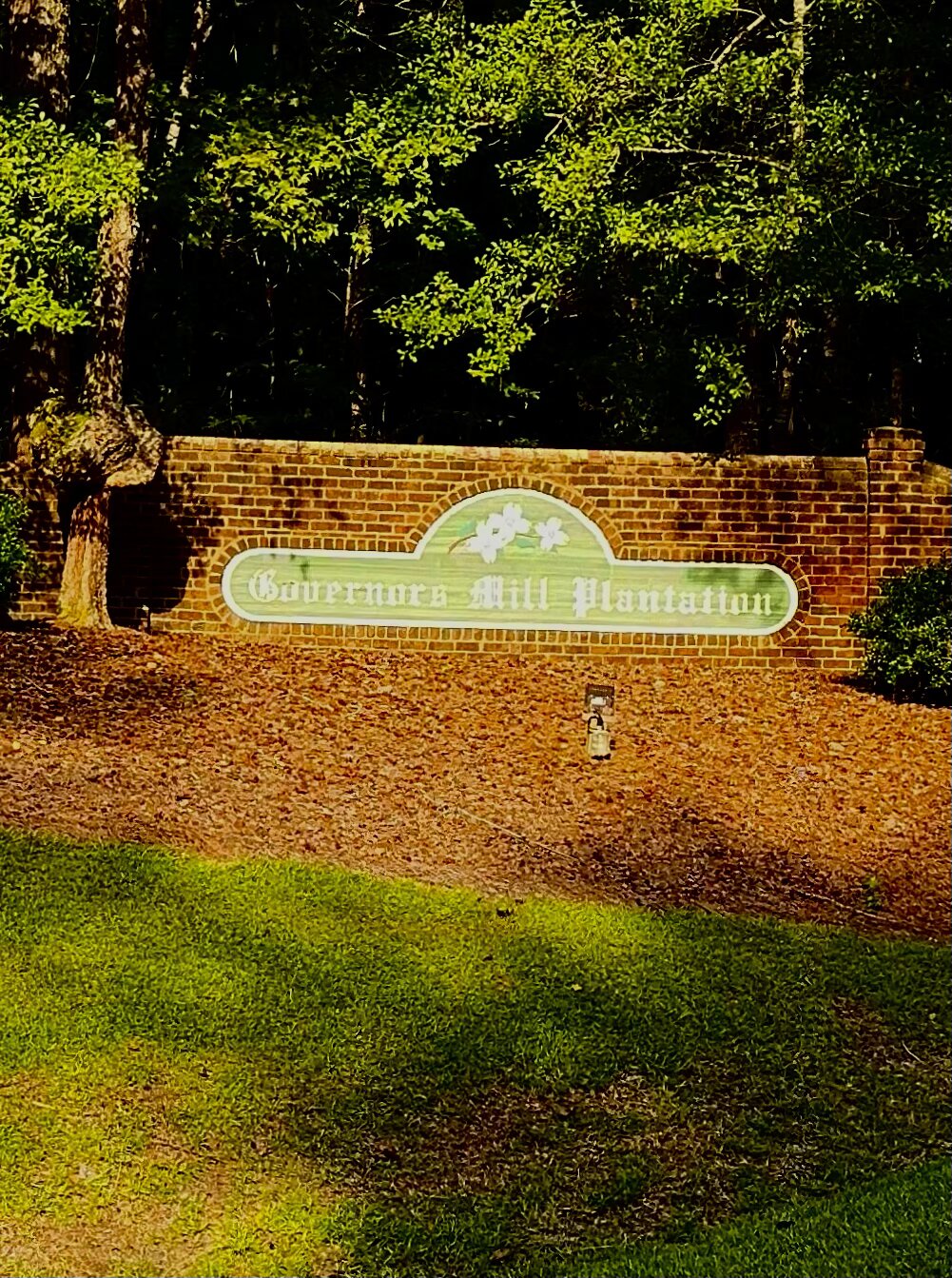 Governors Mill Plantation entrance sign